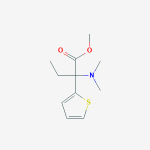 molecular formula C11H17NO2S B8431061 Methyl 2-dimethylamino-2-(2-thienyl)butyrate 