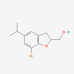 molecular formula C12H15BrO2 B8431098 (+)(7-Bromo-5-isopropyl-2,3-dihydro-1-benzofuran-2-yl)methanol 