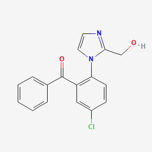 molecular formula C17H13ClN2O2 B8431136 {5-chloro-2-[2-(hydroxymethyl)-1H-imidazol-1-yl]phenyl}(phenyl)methanone 