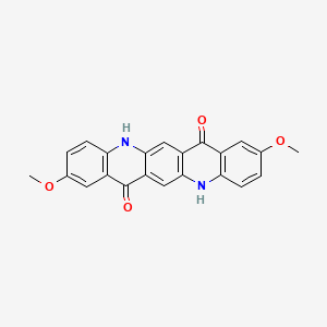 molecular formula C22H16N2O4 B8431189 Quino(2,3-b)acridine-7,14-dione, 5,12-dihydro-2,9-dimethoxy- CAS No. 2190-64-9