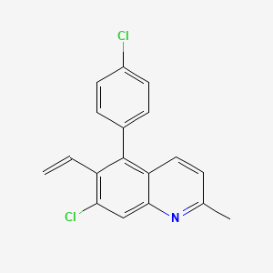 molecular formula C18H13Cl2N B8431197 7-Chloro-5-(4-chlorophenyl)-2-methyl-6-vinylquinoline 