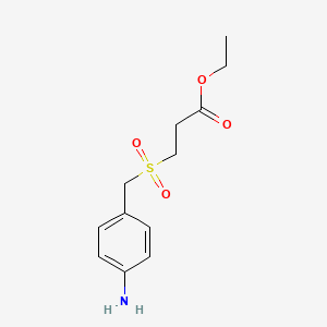 molecular formula C12H17NO4S B8431215 Ethyl 3-(4-aminobenzylsulfonyl)propanoate 