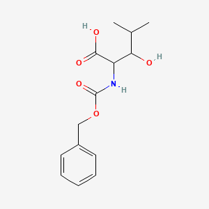 molecular formula C14H19NO5 B8431257 2-{[(Benzyloxy)carbonyl]amino}-3-hydroxy-4-methylpentanoic acid 