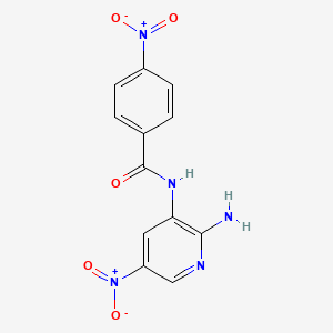 molecular formula C12H9N5O5 B8431287 N-(2-Amino-5-nitropyridin-3-yl)-4-nitrobenzamide 