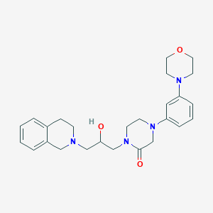 molecular formula C26H34N4O3 B8431327 1-(3-(3,4-dihydroisoquinolin-2(1H)-yl)-2-hydroxypropyl)-4-(3-morpholinophenyl)piperazin-2-one 