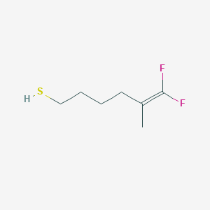 molecular formula C7H12F2S B8431356 6,6-Difluoro-5-methyl-5-hexene-1-thiol 