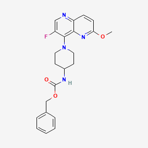 molecular formula C22H23FN4O3 B8431396 [1-(3-Fluoro-6-methoxy-[1,5]naphthyridin-4-yl)-piperidin-4-yl]-carbamic acid benzyl ester 