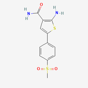 molecular formula C12H12N2O3S2 B8431437 2-Amino-5-[4-(methylsulfonyl)phenyl]thiophene-3-carboxamide 