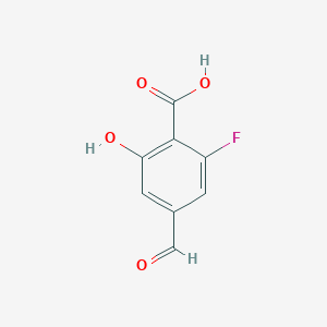 molecular formula C8H5FO4 B8431457 2-Fluoro-4-formyl-6-hydroxybenzoic acid 