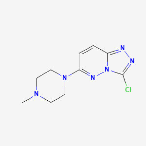molecular formula C10H13ClN6 B8431490 3-Chloro-6-(4-methylpiperazin-1-yl)[1,2,4]triazolo[4,3-b]pyridazine CAS No. 52494-60-7