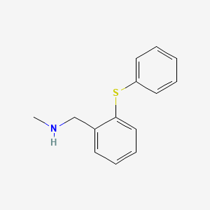 molecular formula C14H15NS B8431542 N-Methyl-2-(phenylthio)benzylamine 