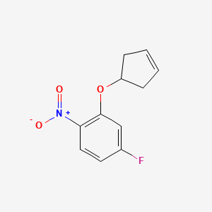molecular formula C11H10FNO3 B8431556 2-(Cyclopent-3-enyloxy)-4-fluoro-1-nitro-benzene 