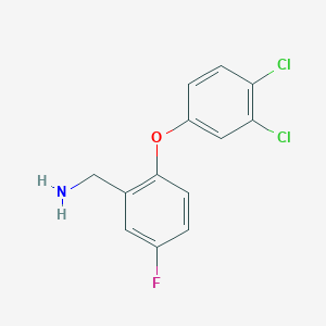 molecular formula C13H10Cl2FNO B8431560 2-(3,4-Dichlorophenoxy)-5-Fluoro-Benzylamine 