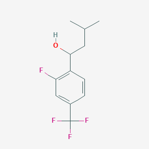molecular formula C12H14F4O B8431576 1-[2-Fluoro-4-(trifluoromethyl)phenyl]-3-methylbutanol 