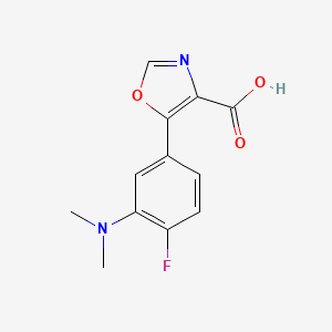 molecular formula C12H11FN2O3 B8431599 5-(3-(Dimethylamino)-4-fluorophenyl)oxazole-4-carboxylic acid 