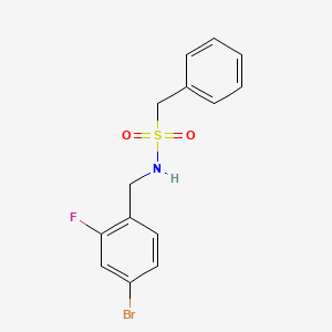 molecular formula C14H13BrFNO2S B8431706 N-[(4-bromo-2-fluoro-phenyl)methyl]-1-phenyl-methanesulfonamide 