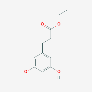 molecular formula C12H16O4 B8431716 Ethyl 3-(3-hydroxy-5-methoxyphenyl)propanoate 