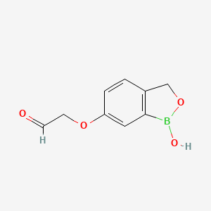 molecular formula C9H9BO4 B8431717 [2-(1,3-Dihydro-1-hydroxy-2,1-benzoxaborol-6-yloxy)]acetaldehyde 