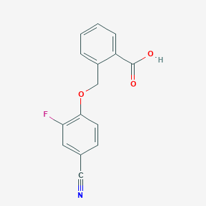molecular formula C15H10FNO3 B8431758 2-(4-Cyano-2-fluoro-phenoxymethyl)-benzoic acid 