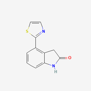 molecular formula C11H8N2OS B8431767 4-Thiazol-2-yl-1,3-dihydroindol-2-one 