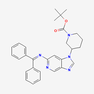 molecular formula C29H31N5O2 B8431818 tert-butyl 3-(6-((diphenylmethylene)amino)-1H-imidazo[4,5-c]pyridin-1-yl)piperidine-1-carboxylate 