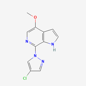 molecular formula C11H9ClN4O B8431827 1h-Pyrrolo[2,3-c]pyridine,7-(4-chloro-1h-pyrazol-1-yl)-4-methoxy- 