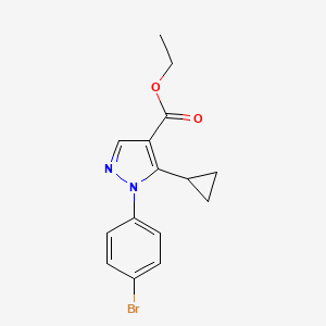 molecular formula C15H15BrN2O2 B8431886 Ethyl 1-(4-bromophenyl)-5-cyclopropyl-pyrazole-4-carboxylate 