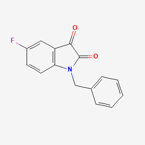 molecular formula C15H10FNO2 B8431892 1-Benzyl-5-fluoroindoline-2,3-dione 