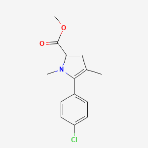 molecular formula C14H14ClNO2 B8431965 Methyl-5-(4-chlorophenyl)-1,4-dimethyl-1H-pyrrole-2-carboxylate 