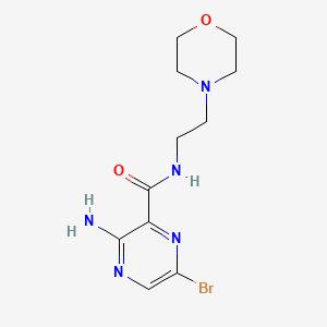 molecular formula C11H16BrN5O2 B8431974 3-amino-6-bromo-N-(2-morpholin-4-ylethyl)pyrazine-2-carboxamide 