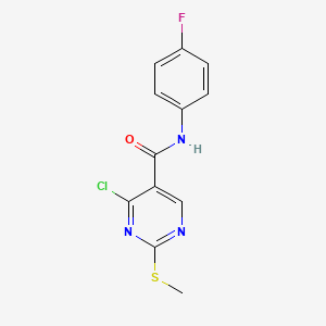 molecular formula C12H9ClFN3OS B8432085 4-Chloro-2-methylsulfanylpyrimidine-5-carboxylic acid (4-fluorophenyl)amide 