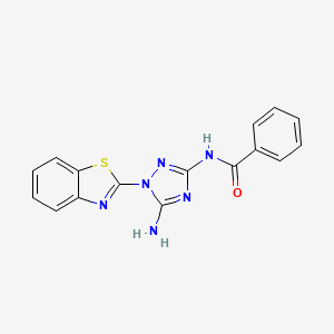 molecular formula C16H12N6OS B8432125 N-(5-Amino-1-benzothiazol-2-yl-1H-[1,2,4]triazol-3-yl)-benzamide 