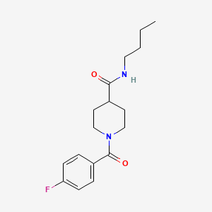 molecular formula C17H23FN2O2 B8432163 N-Butyl-1-(4-fluorobenzoyl)piperidine-4-carboxamide 