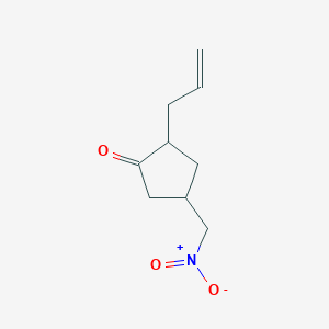 molecular formula C9H13NO3 B8432191 3-Nitromethyl-5-(propene-3-yl)cyclopentanone 