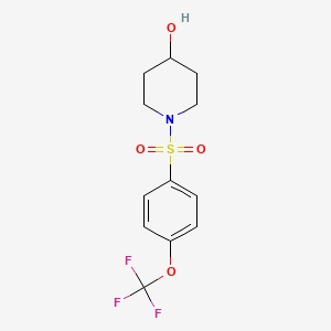 molecular formula C12H14F3NO4S B8432294 1-(4-(Trifluoromethoxy)phenylsulfonyl)piperidin-4-ol 