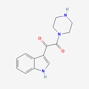 molecular formula C14H15N3O2 B8432302 1-(1H-indol-3-yl)-2-(piperazin-1-yl)ethane-1,2-dione CAS No. 313337-36-9