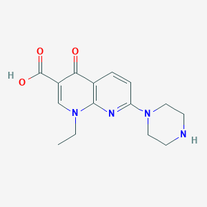 molecular formula C15H18N4O3 B8432316 1-Ethyl-4-oxo-7-(1-piperazinyl)-1,4-dihydro[1,8]naphthyridine-3-carboxylic acid 