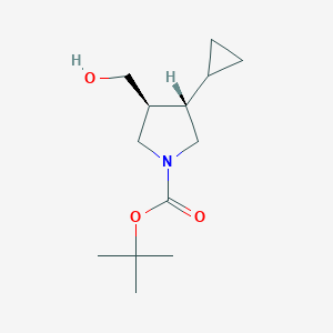 molecular formula C13H23NO3 B8432333 Tert-butyl (trans)-3-cyclopropyl-4-(hydroxymethyl)pyrrolidine-1-carboxylate 