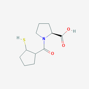 molecular formula C11H17NO3S B8432357 1-(2-Mercaptocyclopentylcarbonyl)proline 