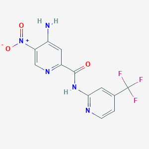 molecular formula C12H8F3N5O3 B8432381 4-Amino-5-nitro-N-(4-trifluoromethylpyridin-2-yl)picolinamide 