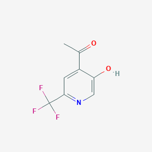 molecular formula C8H6F3NO2 B8432386 1-(5-Hydroxy-2-(trifluoromethyl)pyridin-4-yl)ethanone 