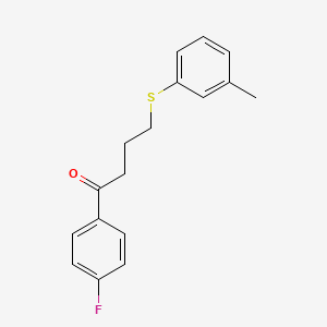 molecular formula C17H17FOS B8432495 1-(4-Fluorophenyl)-4-(3-methylphenylthio)-1-butanone 