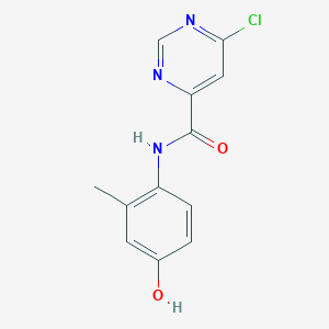 molecular formula C12H10ClN3O2 B8432502 6-chloro-N-(4-hydroxy-2-methylphenyl)pyrimidine-4-carboxamide 