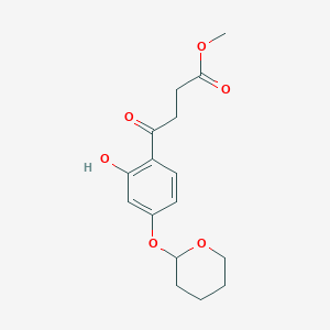 molecular formula C16H20O6 B8432524 methyl 4-(2-hydroxy-4-(tetrahydro-2H-pyran-2-yloxy)phenyl)-4-oxobutanoate 