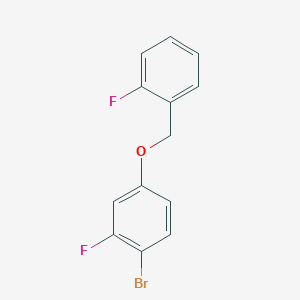 molecular formula C13H9BrF2O B8432586 4-Bromo-3-fluorophenyl (2-fluorophenyl)methyl ether 