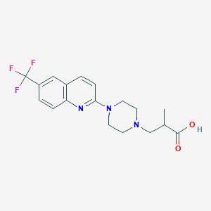 molecular formula C18H20F3N3O2 B8432634 2-Methyl-3-[4-[6-(trifluoromethyl) quinolin-2-yl]piperazin-1-yl]propanoic acid 