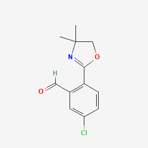 molecular formula C12H12ClNO2 B8432654 5-Chloro-2-(4,4-dimethyl-4,5-dihydro-1,3-oxazol-2-yl)benzaldehyde 