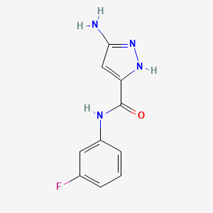 molecular formula C10H9FN4O B8432656 3-amino-N-(3-fluorophenyl)-1H-pyrazole-5-carboxamide 