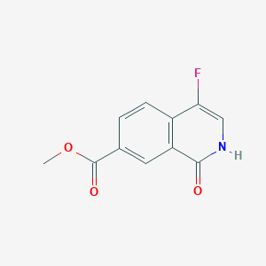 molecular formula C11H8FNO3 B8432687 Methyl 4-fluoro-1-hydroxyisoquinoline-7-carboxylate 