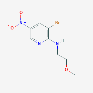 molecular formula C8H10BrN3O3 B8432705 3-bromo-N-(2-methoxyethyl)-5-nitropyridin-2-amine 
